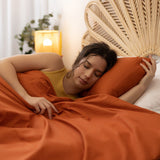 Original Therapiedecke - Gewichtsdecke für Erwachsene mit Baumwollbezug in Rostrot