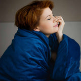 Original Therapiedecke - Gewichtsdecke für Erwachsene mit Baumwollbezug in Blau