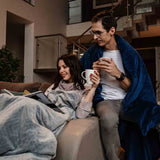 Original Therapiedecke - Gewichtsdecke für Erwachsene mit 4-Jahreszeiten Bezug in Blau