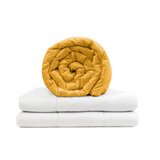 Original Therapiedecke - Gewichtsdecke für Erwachsene mit Baumwollbezug in Gelb