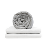 Original Therapiedecke - Gewichtsdecke für Erwachsene mit Baumwollbezug in Hellgrau