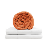 Original Therapiedecke - Gewichtsdecke für Erwachsene mit Baumwollbezug in Rostrot